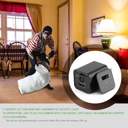 HD 1080P Home Security Camera with USB Charger